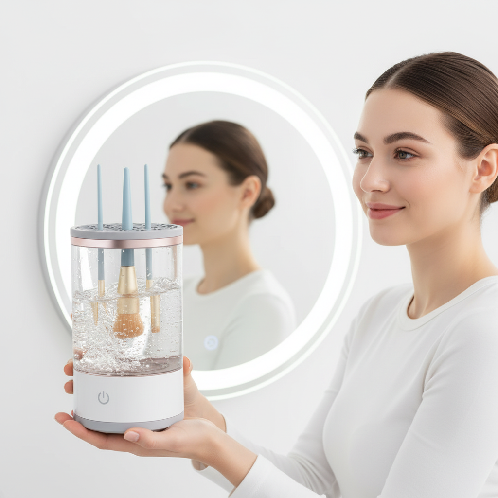 Limpiador y Secador Electrónico de Brochas de Maquillaje