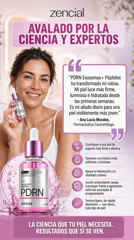 Serum Facial Renovador PDRN ADN de Salmón + Exosomas & Péptidos Zencial (30ml)