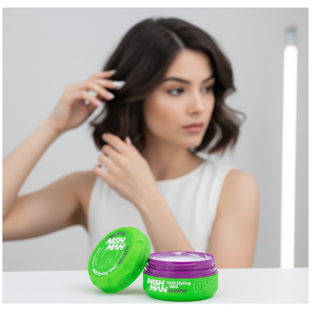 Cera Moldeadora para Cabello Nishman con Keratina N°05 150ml