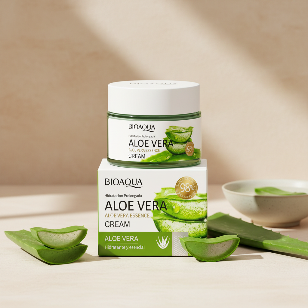 Crema Facial Hidratante Bioaqua de Aloe Vera Orgánico