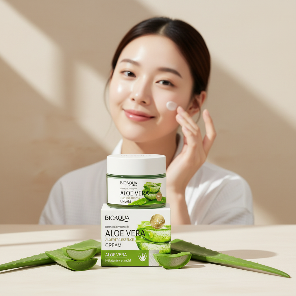 Crema Facial Hidratante Bioaqua de Aloe Vera Orgánico